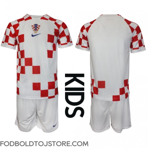 Kroatien Hjemmebanesæt Børn VM 2022 Kortærmet (+ Korte bukser)